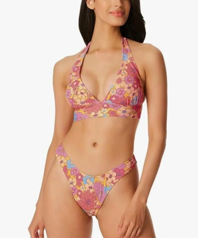 Jessica Simpson Floral Rendevous Halter Swim Top in Flax Multi Size S NEW w/Tag - Image 8