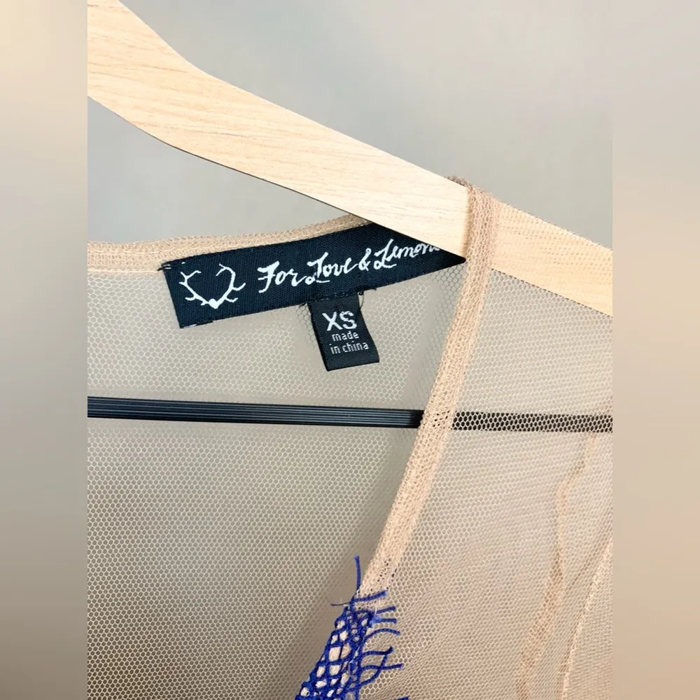 For Love and Lemons Antigua Mini Dress Blue Lace Size XS - Image 11