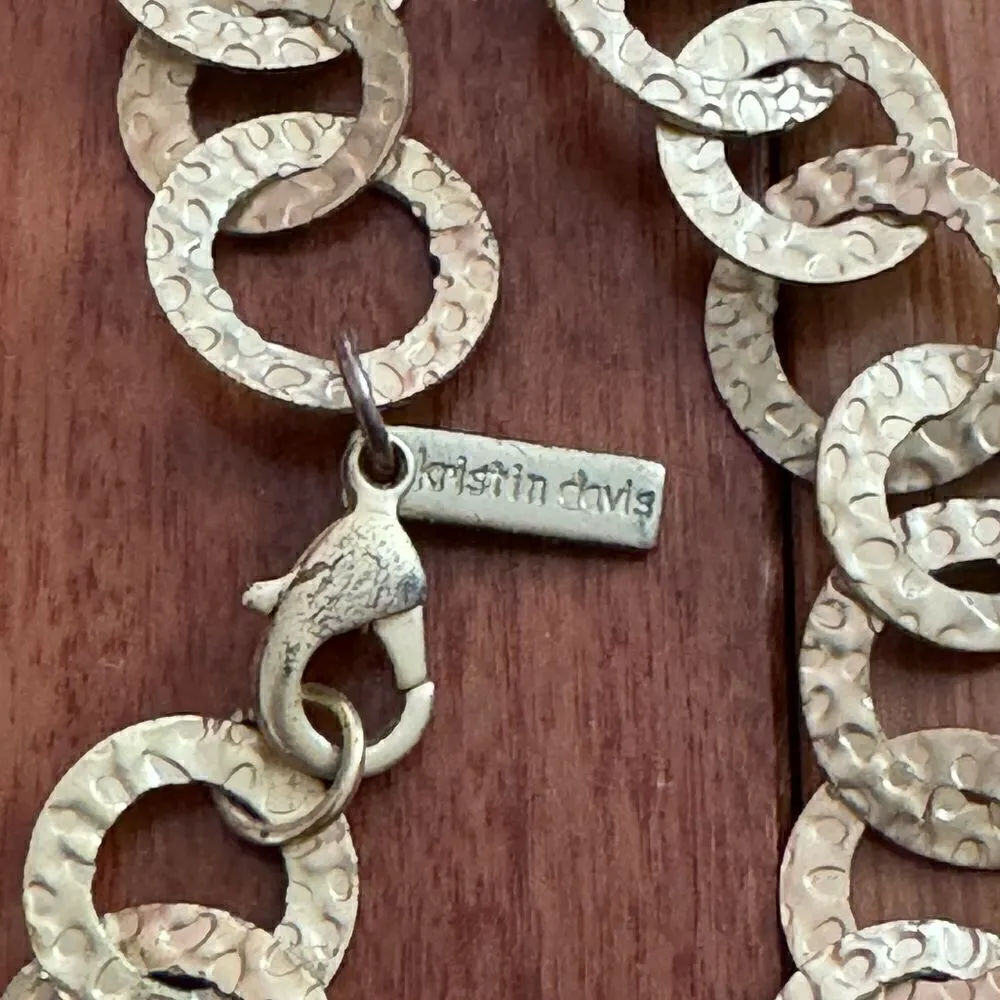 Kristin Davis gold Tone Necklace Rings loops and INC Chain Jewelry - Image 4