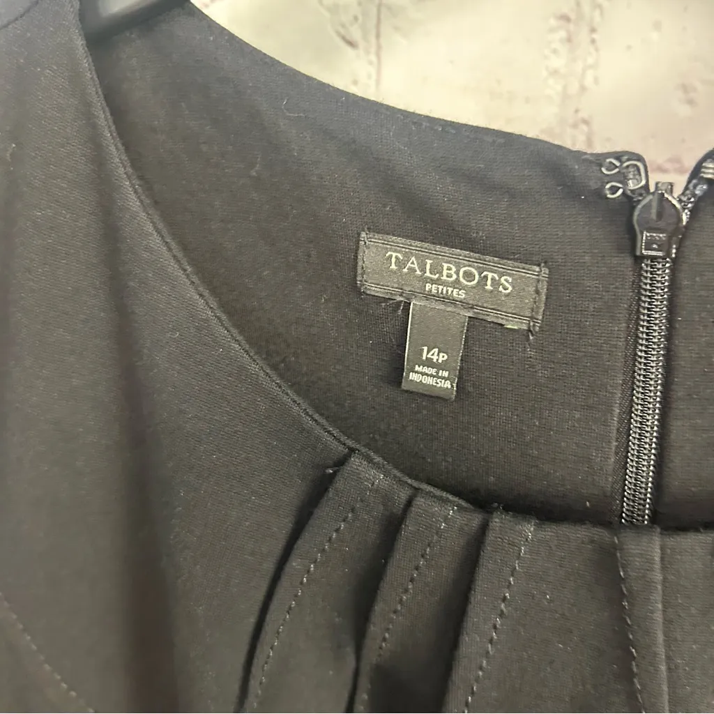 Talbots Petites black ponte knit pleated capsule midi dress capsule dressy chic - Image 7