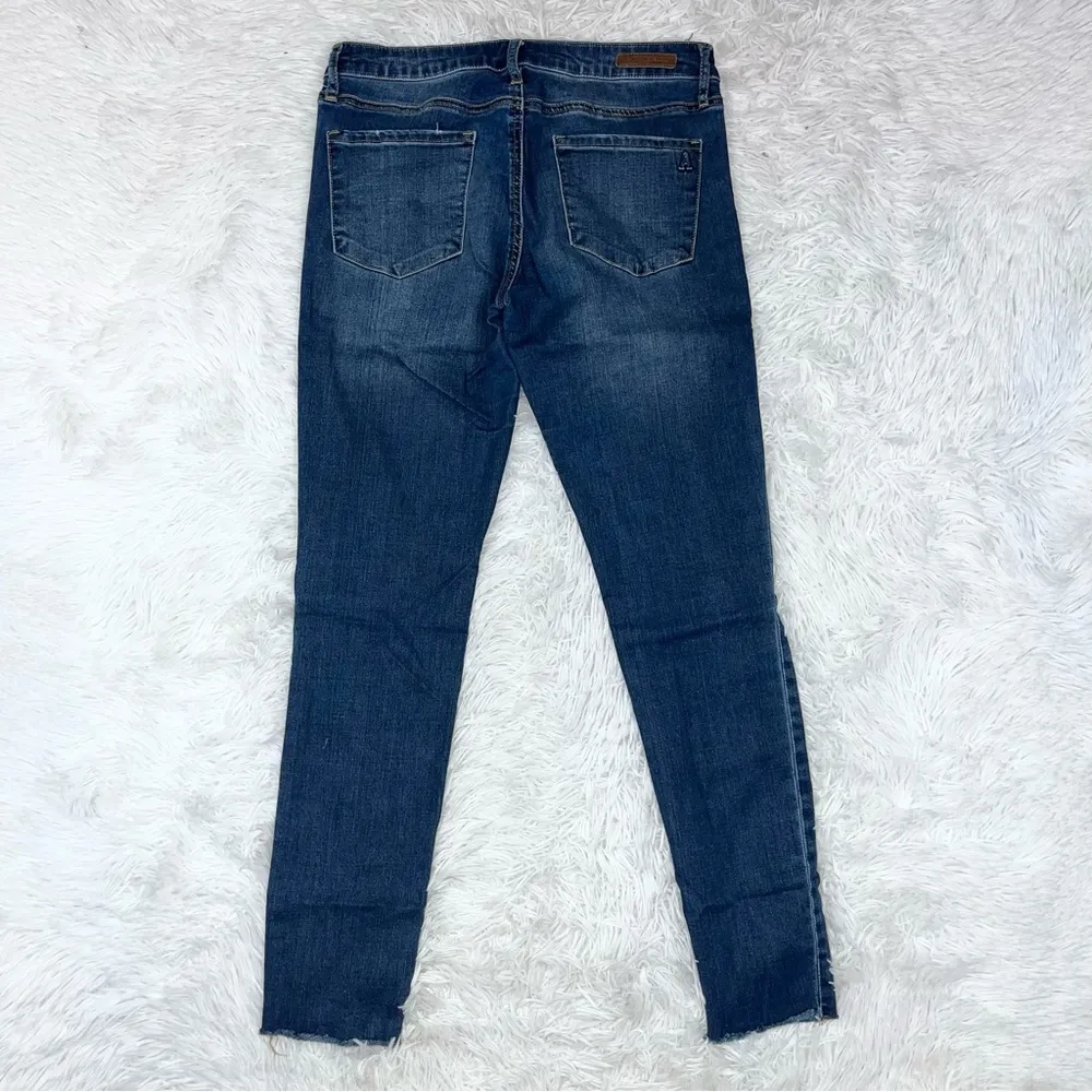 Sarah Mid-Rise Distressed Skinny Blue Denim Jeans 28 Prairie - Image 6