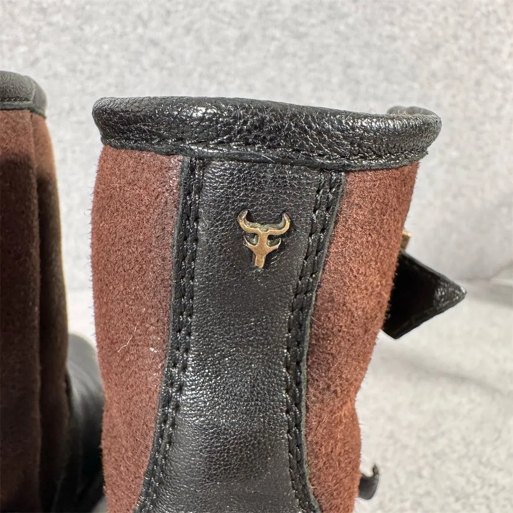 Trask Brenna Women's Brown Leather Shearling Lined Moto Boots 9.5M - Image 3