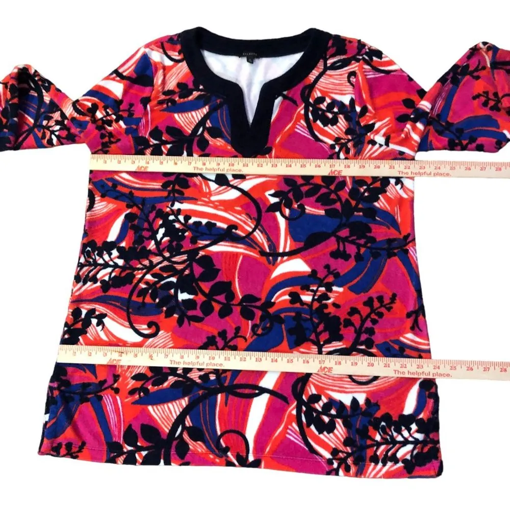 Talbots Swim Cover Up Womens XL Used Terry Cloth Reds Oranges Black Blue White - Image 11