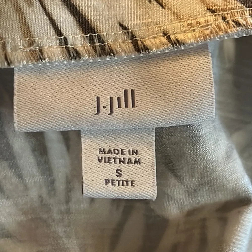 J Jill Printed A-Line Knit Maxi Skirt Watercress Cheerful Palms Elastic Waist SP - Image 8