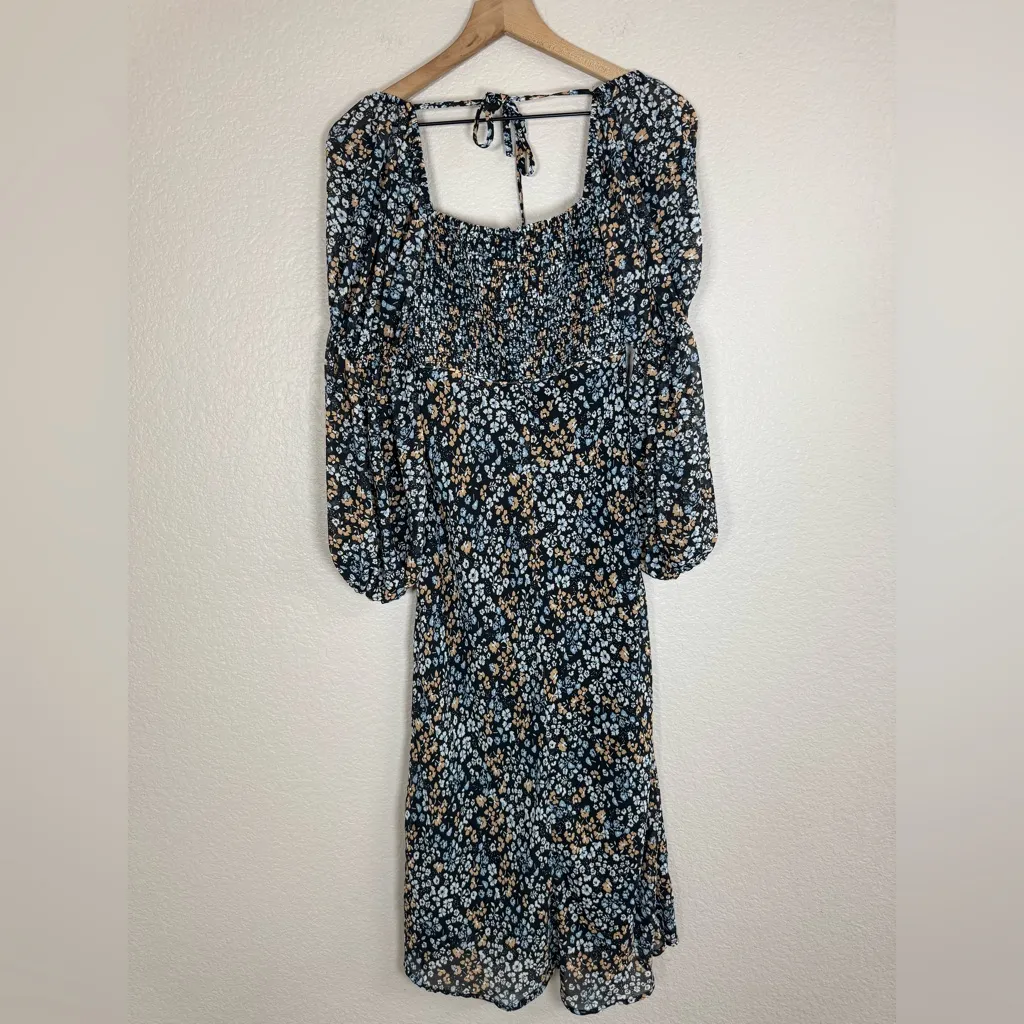 Astr The Label Salinas Black Floral Long Sleeve Midi Dress Small $139 - Image 9