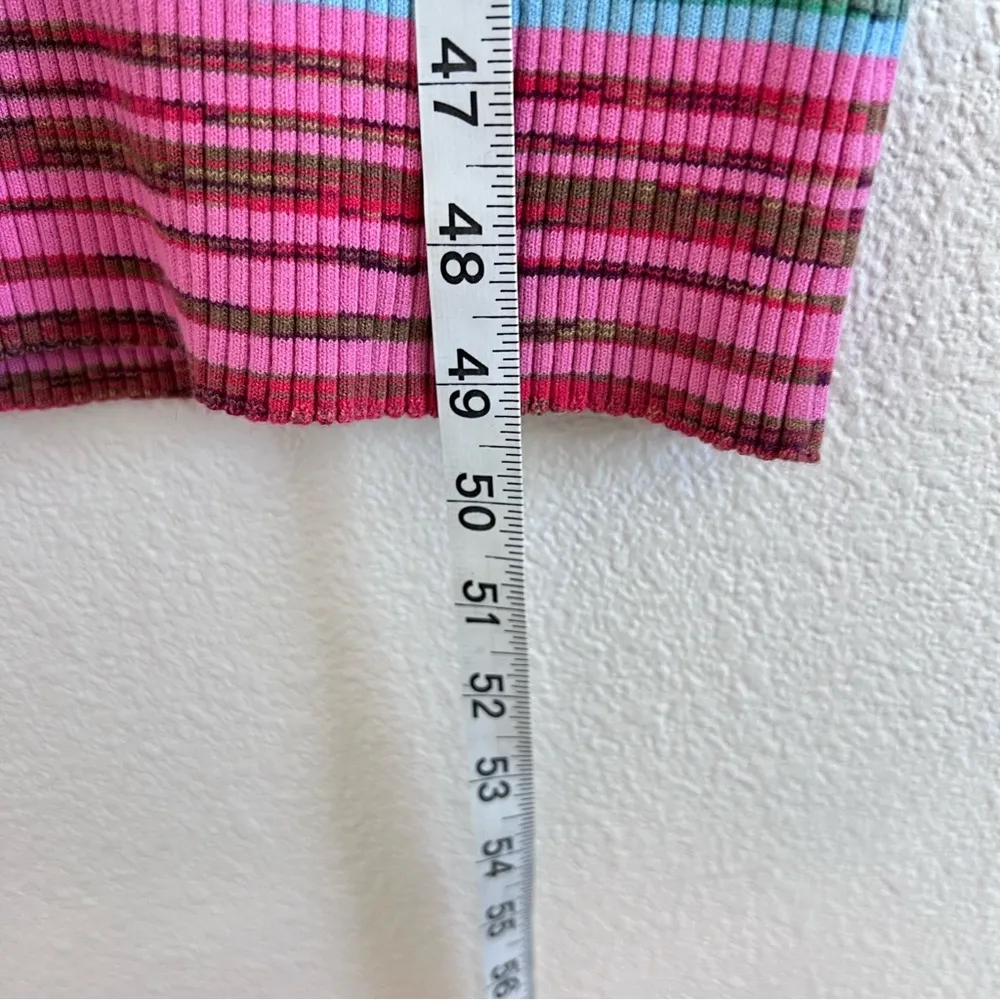 Derek Lam 10 Crosby Cianna Striped Ribbed Cotton Blend Polo Collar Sweater Dress - Image 9