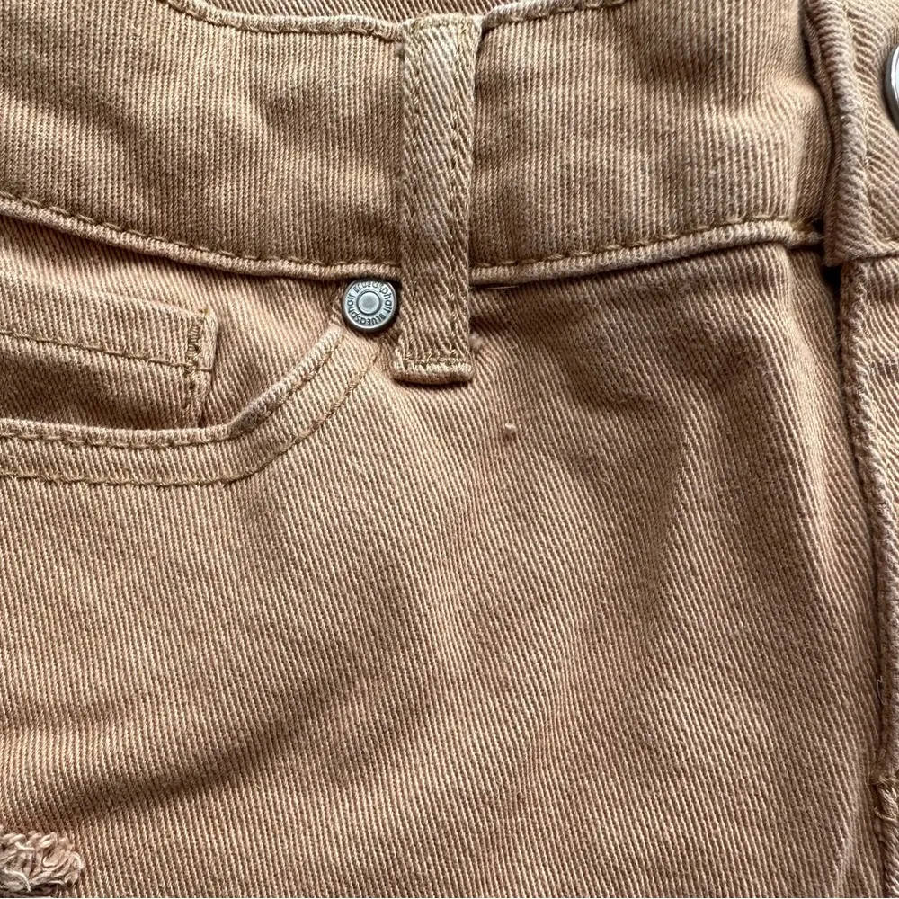 Blue Asphalt Distressed Frayed Turn Cuff Shorts Iced Coffee Size 1/25 Wet Seal Brown - Image 3