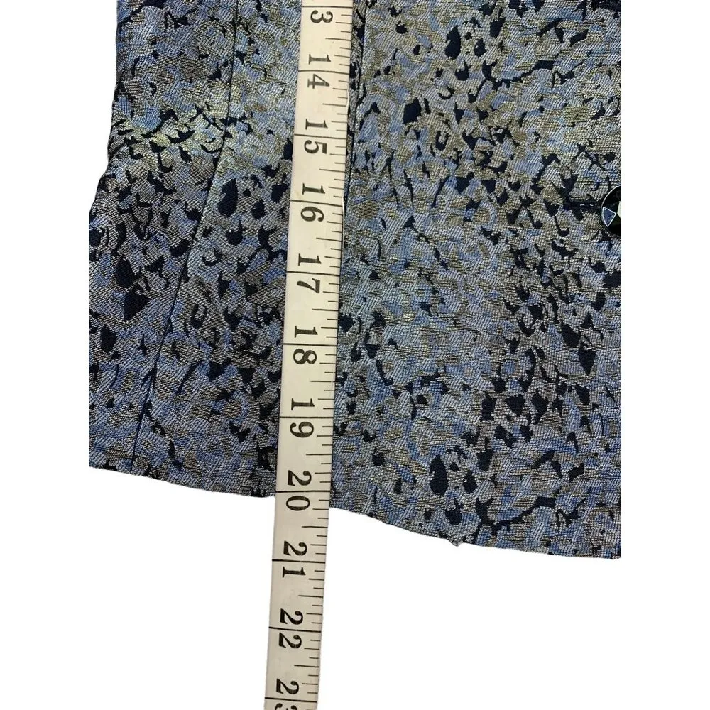 Carmen Marc Valvo Collection Women's Metallic Navy Blue Blazer - Image 5