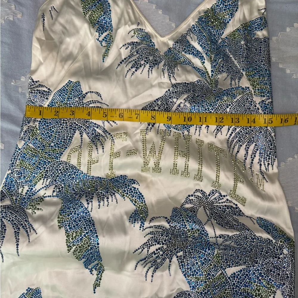 OFF-WHITE Gender Inclusive Bright Crystal Embellished slip dress size 40 - Image 15