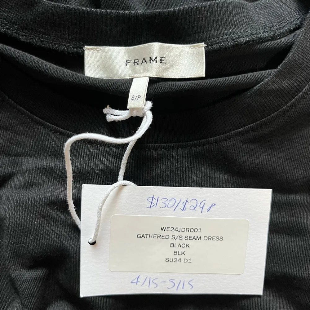 Frame - Gathered Seam Short Sleeve Dress - Image 8