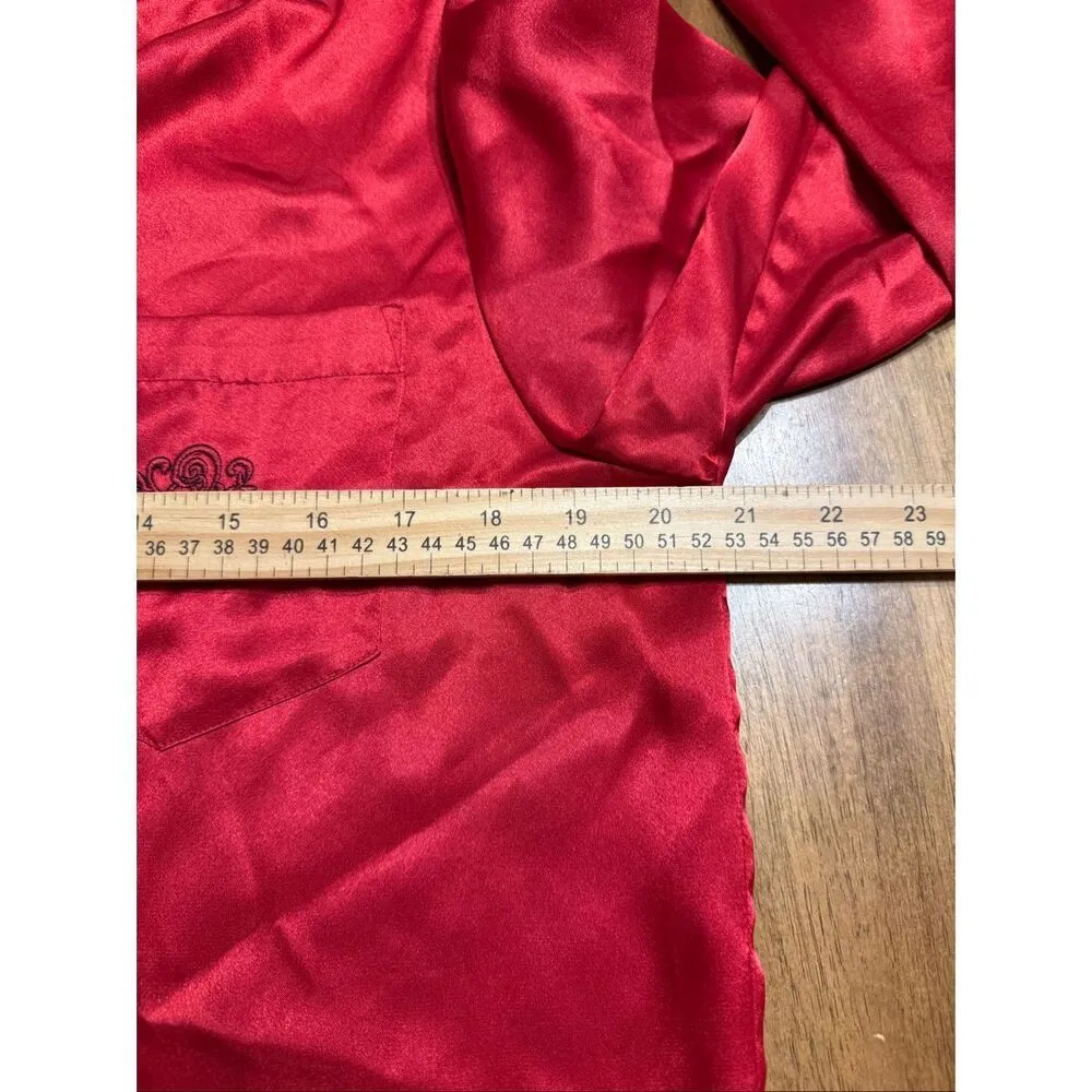 VTG Sophia by Delicates Red 2pc Satin Pajama Set Size Small - Image 5