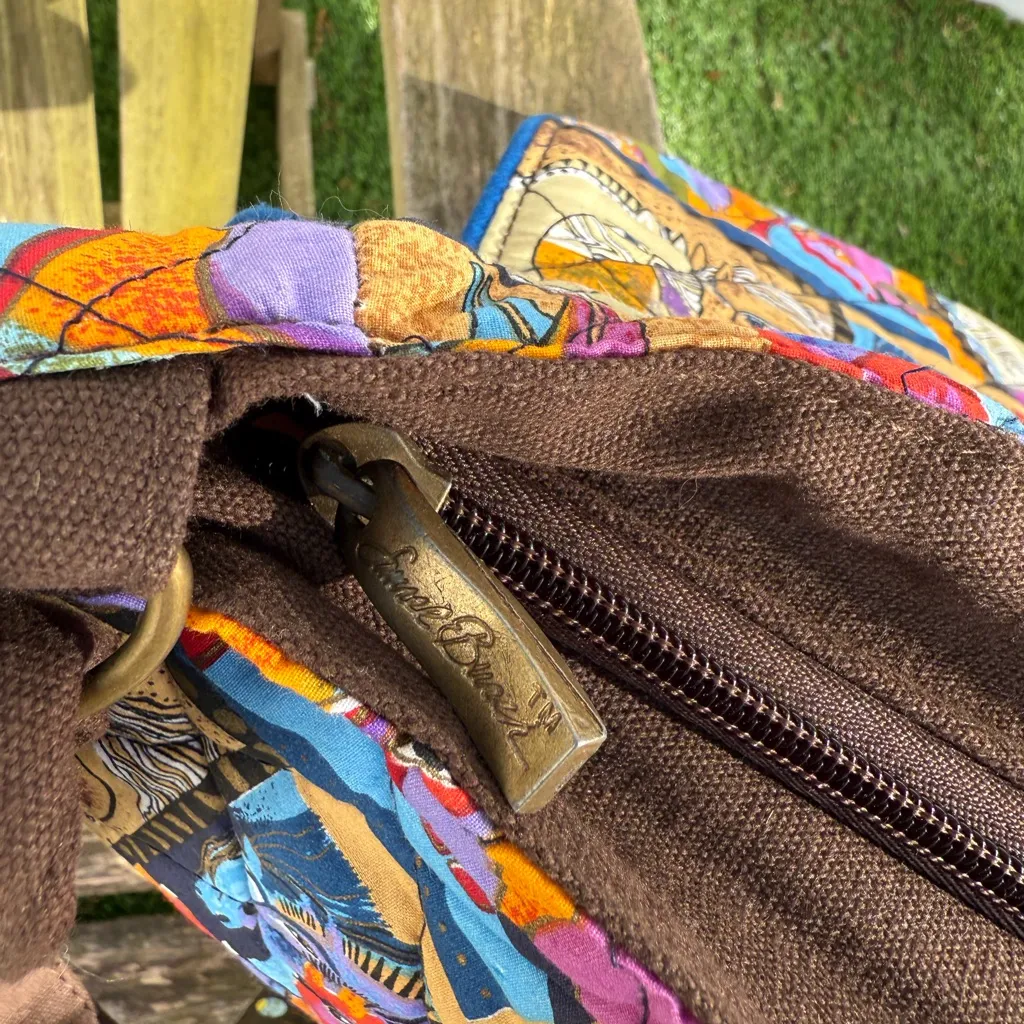 VTG Laurel Burch Love Horses Quilted Medium‎ Handbag Crossbody Bag NWT T Brown - Image 8