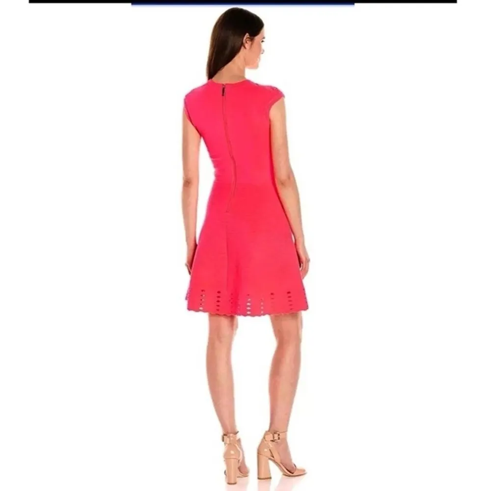 Ted Baker Zaralie Jacquard Panel Skater Dress Red 2 - Image 2