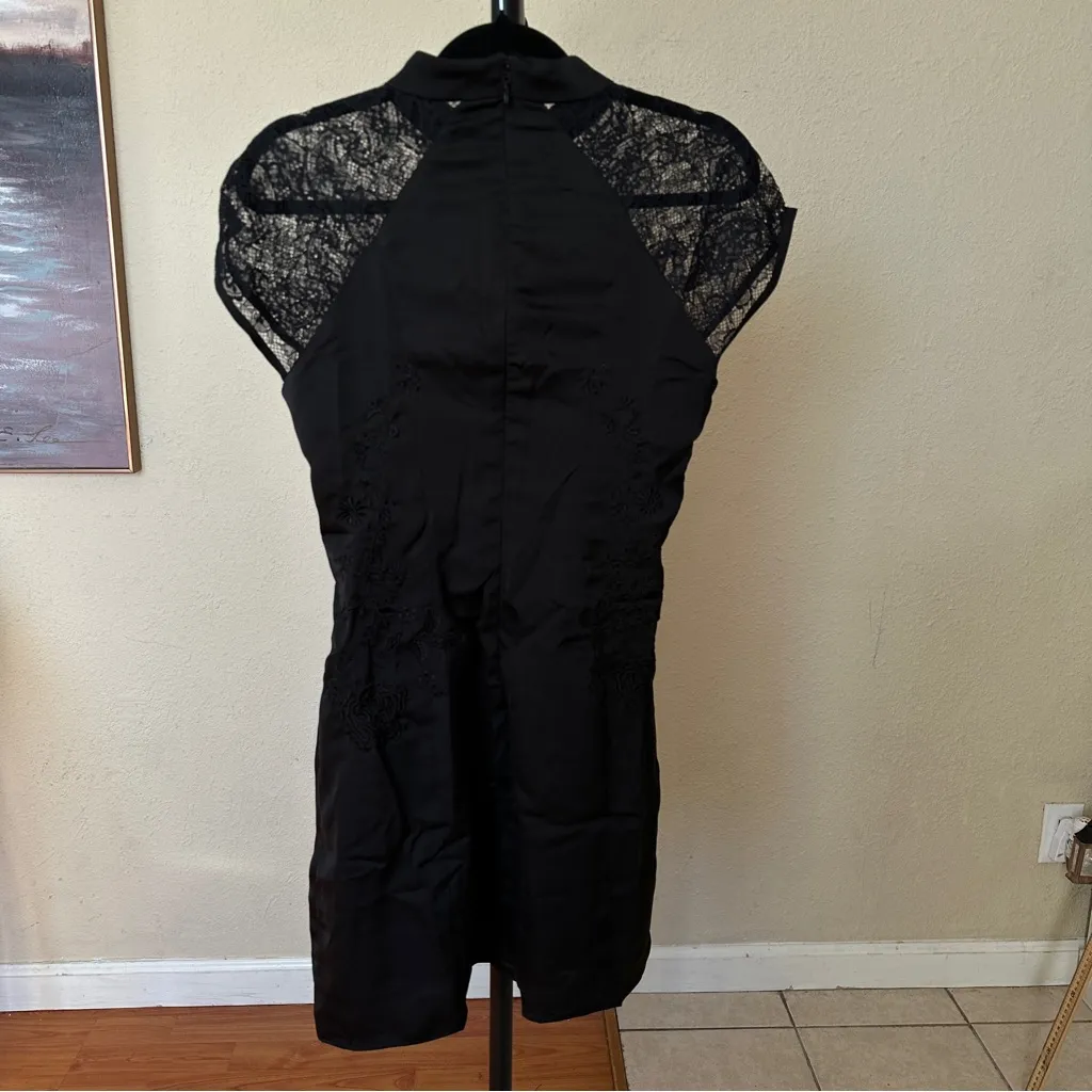 HOUSE OF CB 'Thea' Black Embroidered‎ Mini Dress NWOT XL - Image 3