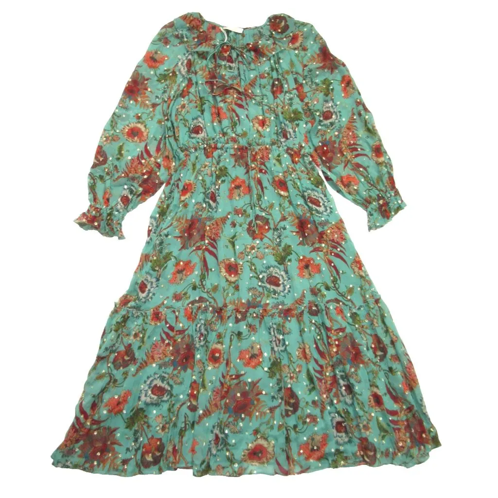 NWT Ulla Johnson Audette in Garden Bloom Floral Silk Chiffon Midi Dress 6 $790 - Image 2