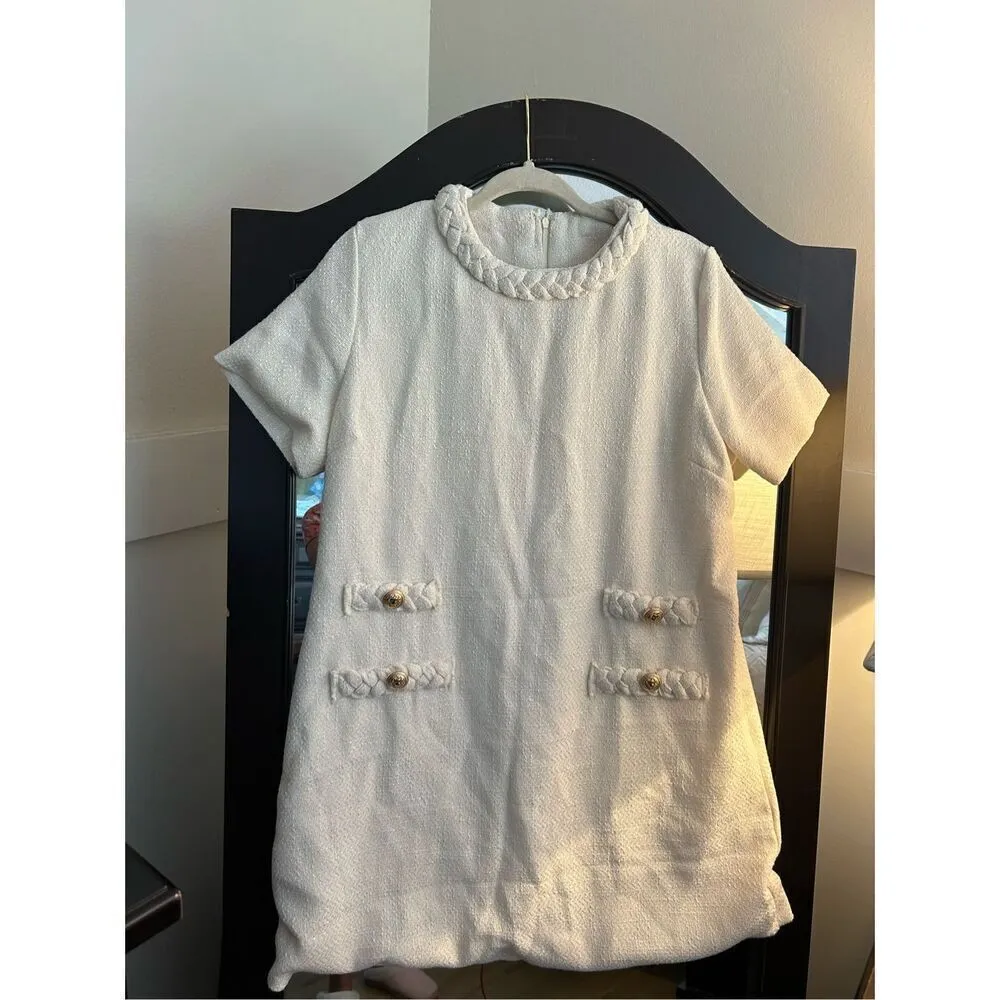 NEW Elegant Tweed Short Sleeve A-line Bodycon Career Dress XL - Image 7