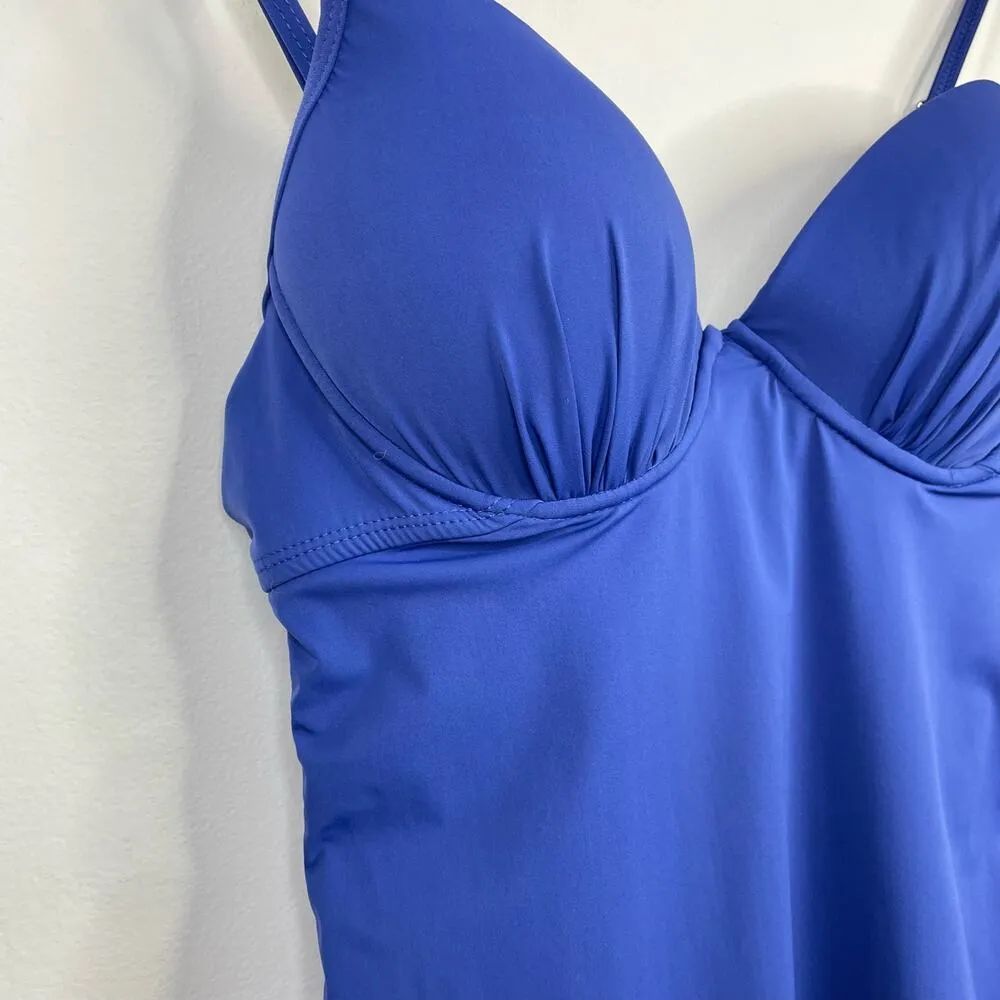 Assets Sara Blakely Spanx Push Up Underwire Slimming One Piece Swimsuit M Purple Size M - Image 4