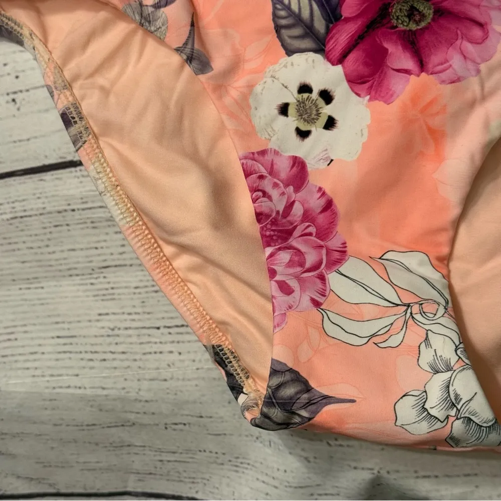 Seafolly Women's US 8 Modern Love Hipster Bikini Bottom Peach Floral - Image 2