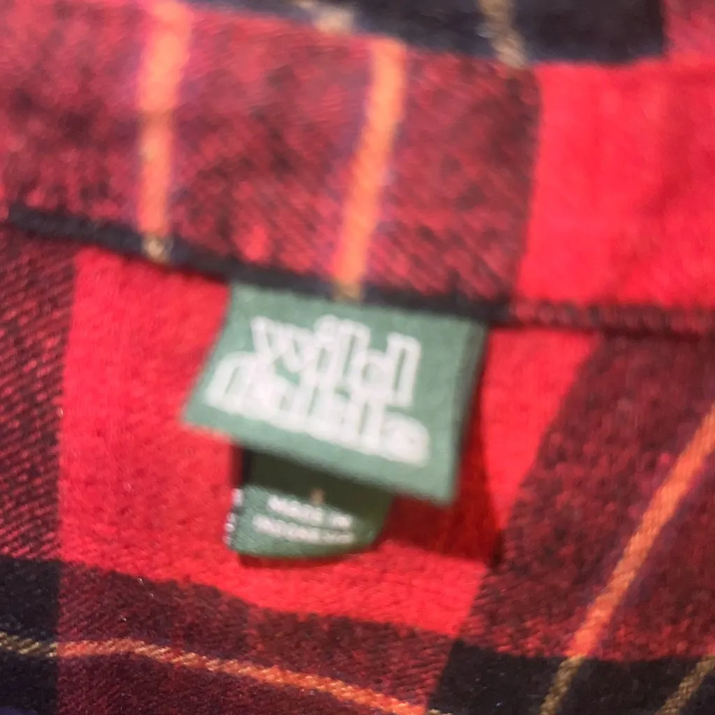 Classic Red & Black Plaid Flannel Shirt - Women's Size Large - Image 2