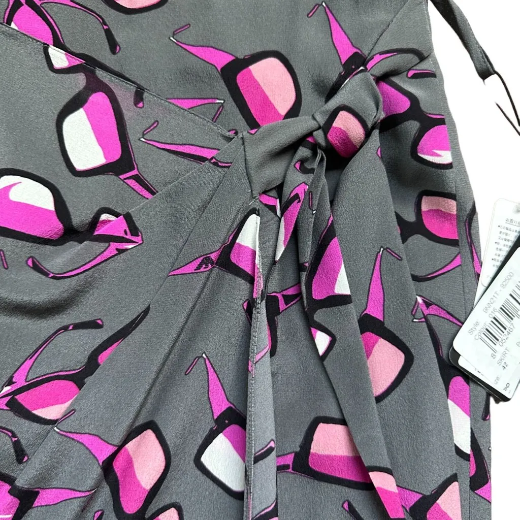 EMPORIO ARMANI Silk Sunglasses Print Wrap Skirt Sz Italian 42 US 6 NEW - Image 2
