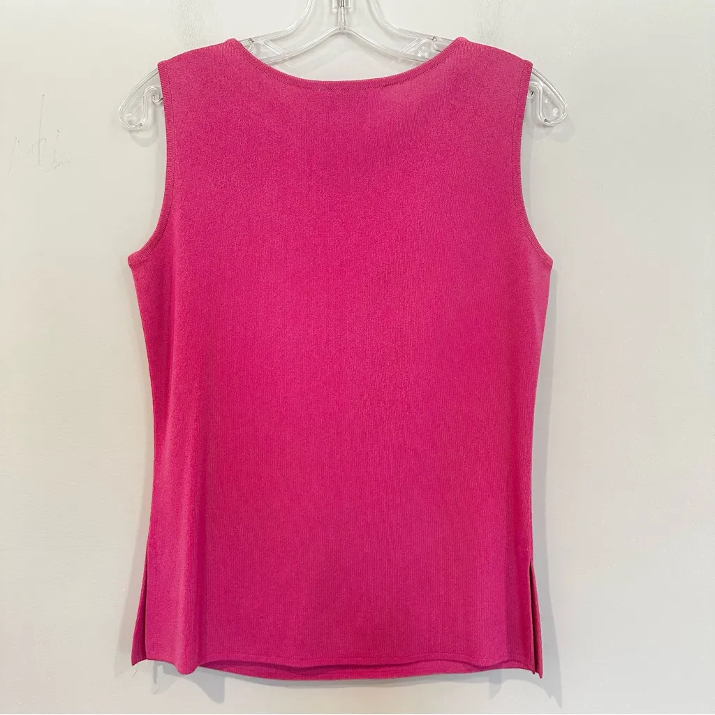 Misook Camisole Tank Top 100% Acrylic Women's XS Pink Career‎ Luxury Knit - Image 4