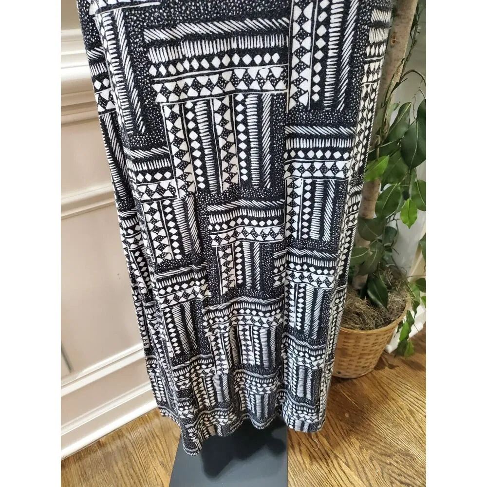 Design History Women's Black & White Viscose Round Neck Long Maxi Dress Size S - Image 4