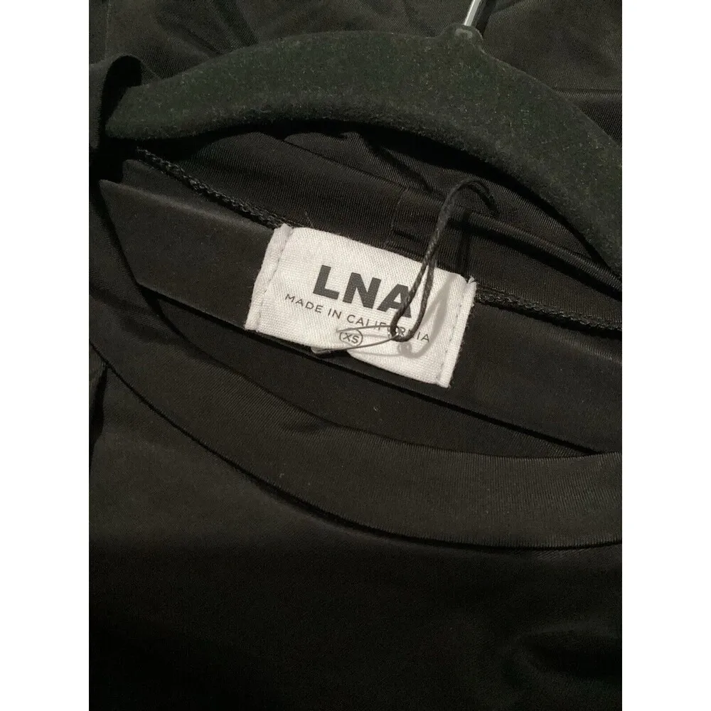 LNA Black Cannon Top Ruched Long Sleeves XS - Image 7