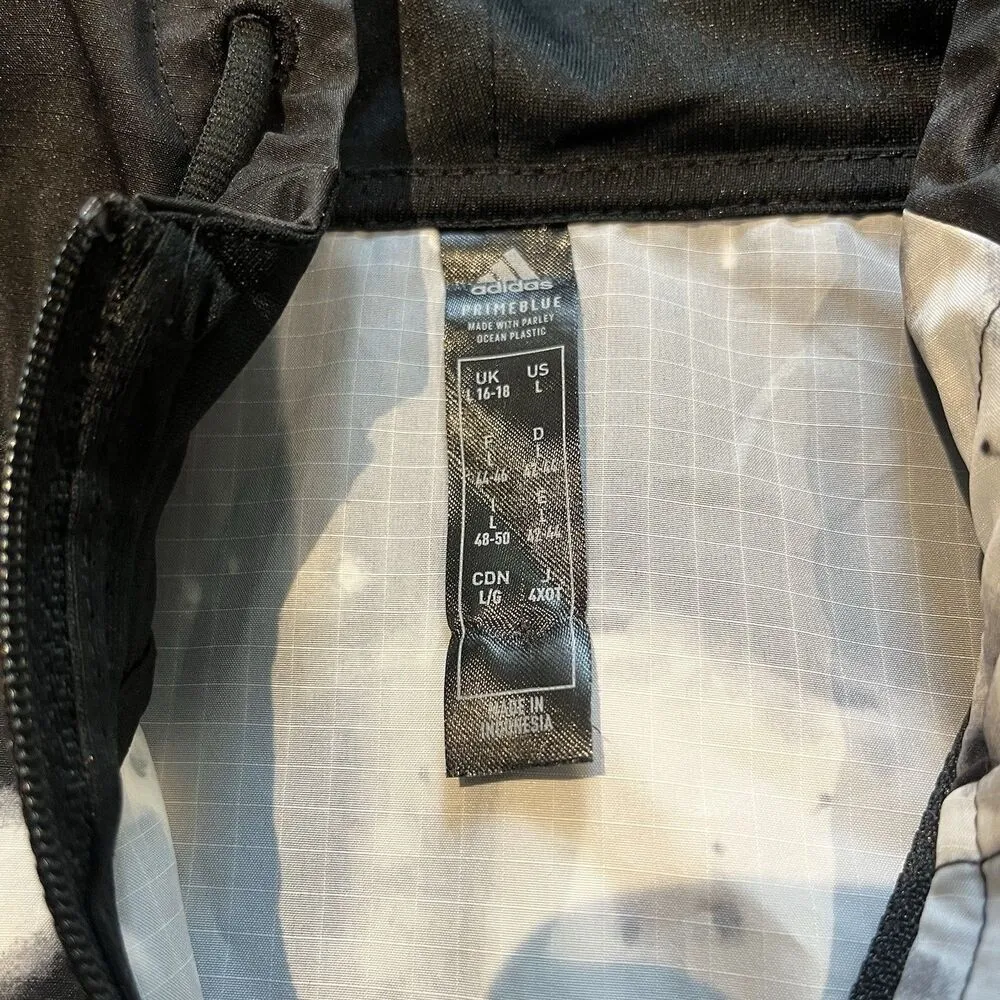 Adidas primeblue women's L 1/2 zip sports training jacket hooded windbreaker - Image 7