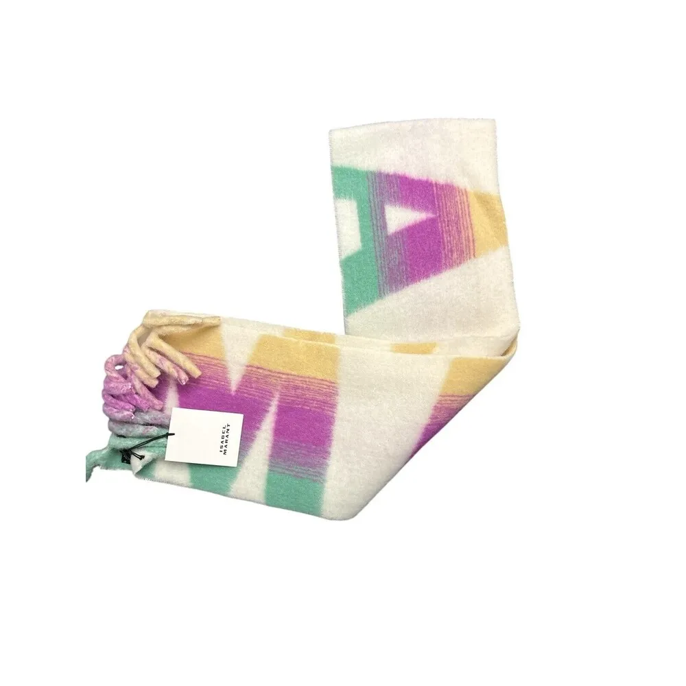 Isabel Marant Loliana alpaca scarf with logo New $385 - Image 2