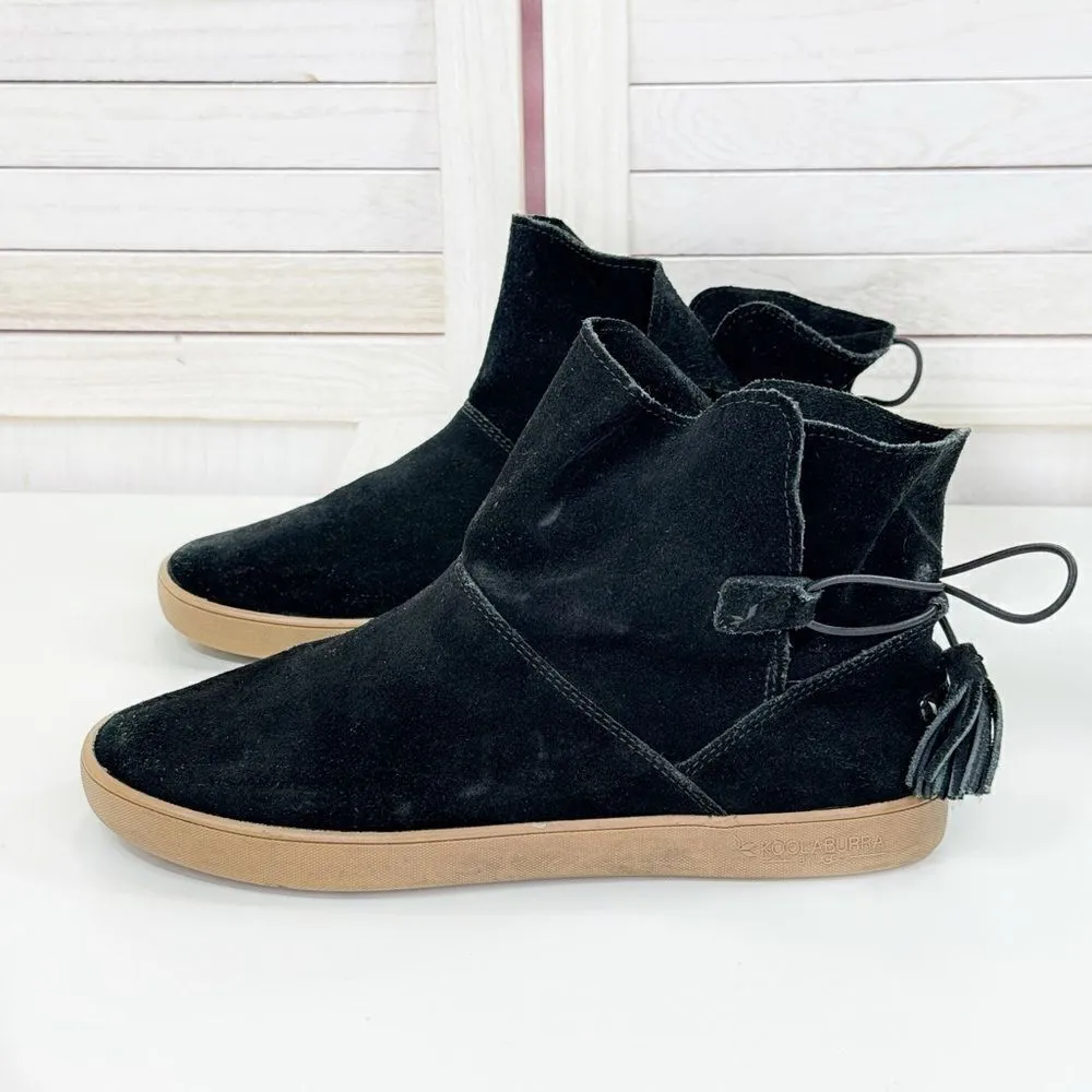 Koolaburra by Ugg Skyller Suede Tassel Ankle Boots Black 9 Black - Image 2