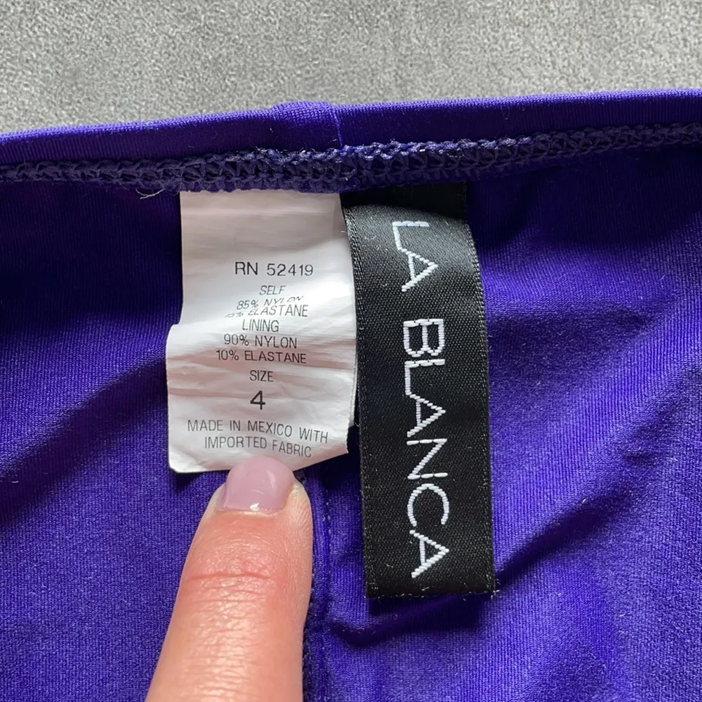 La Blanca Dark Blue/Purple Bikini Bottoms Size 4 - Image 9