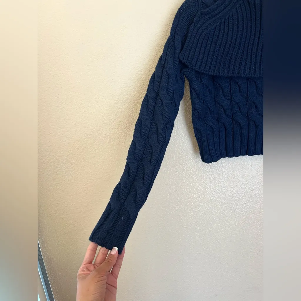 Rebecca Taylor Marino Chainette Pullover Chunky Cable Knit Sweater Size XS - Image 3