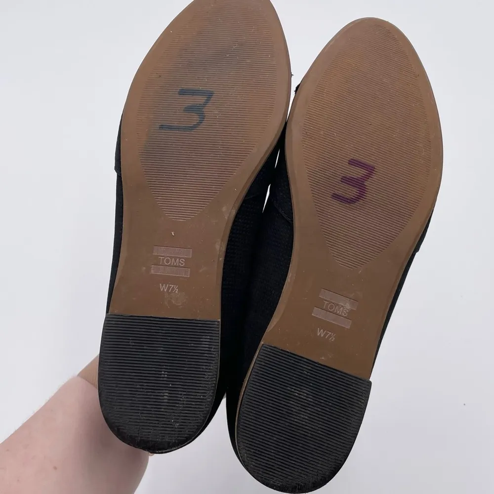 Toms Julie Ballet Flats Black Perforated Suede Women's Size 7.5 Style 10015151 - Image 10