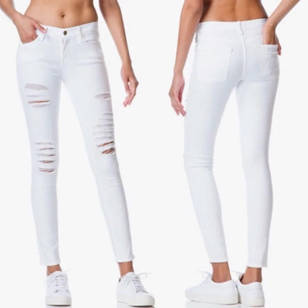 Frame Le Skinny de Jeanne Jeans Distressed Ankle 25 Midrise Skinny Stretch Chic - Image 2