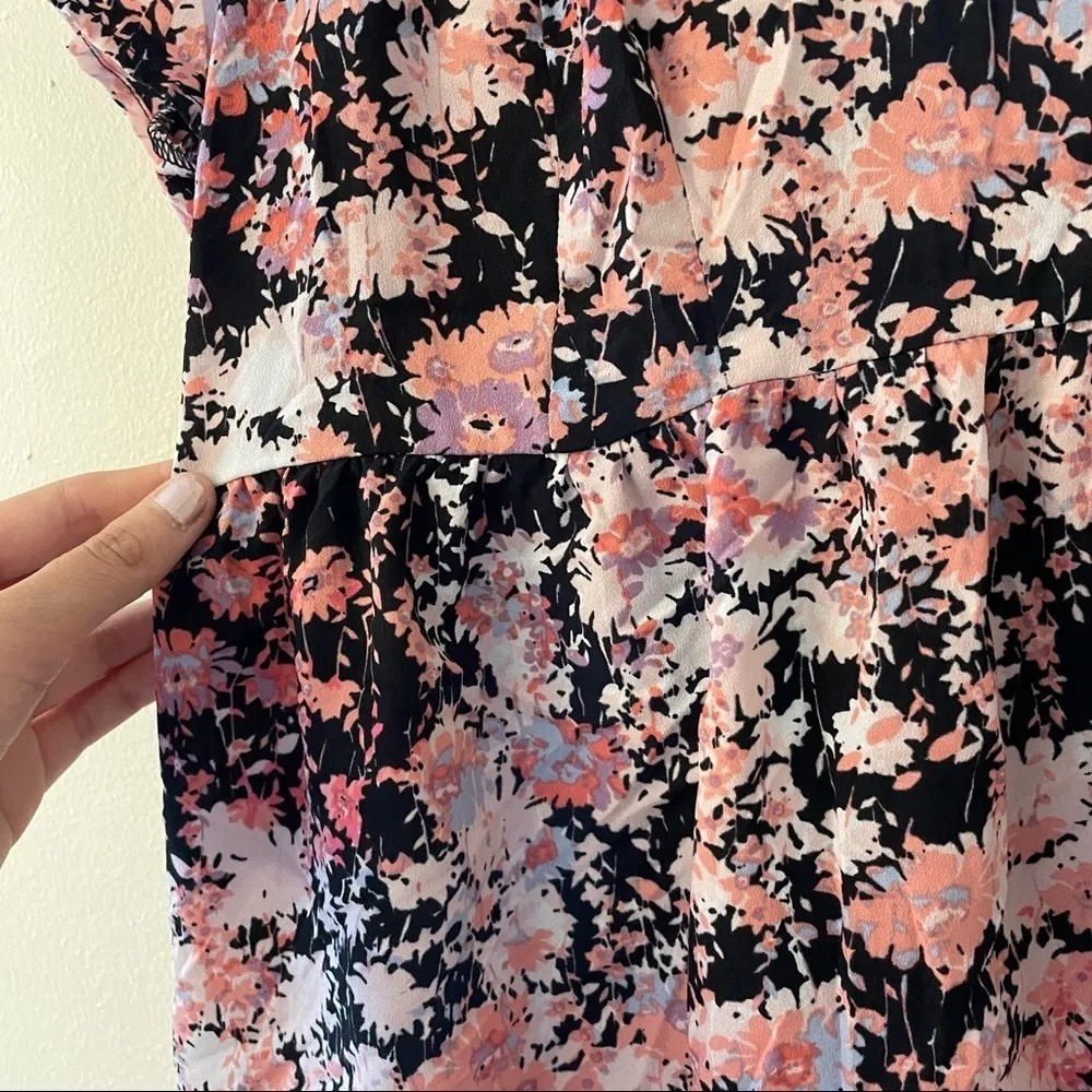 Motherhood Maternity pink floral top ruched vintage single stitch women’s shirt - Image 4