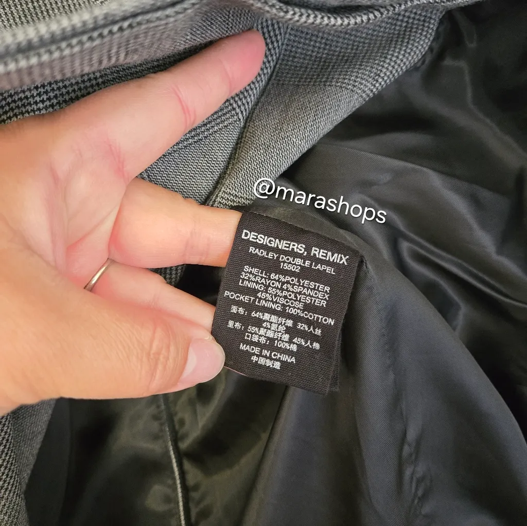 Designers Remix Radley Double Lapel Blazer Jacket Black Size undefined - Image 9