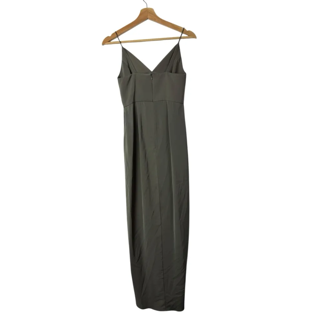 Revolve Shona Joy Stellar Drape Olive Green Midi Dress 2 - Image 5