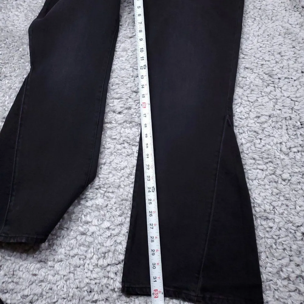 Juicy Couture Black Wash High Rise Malibu Stretch Flare Jeans Size 32 Retro Y2K - Image 6