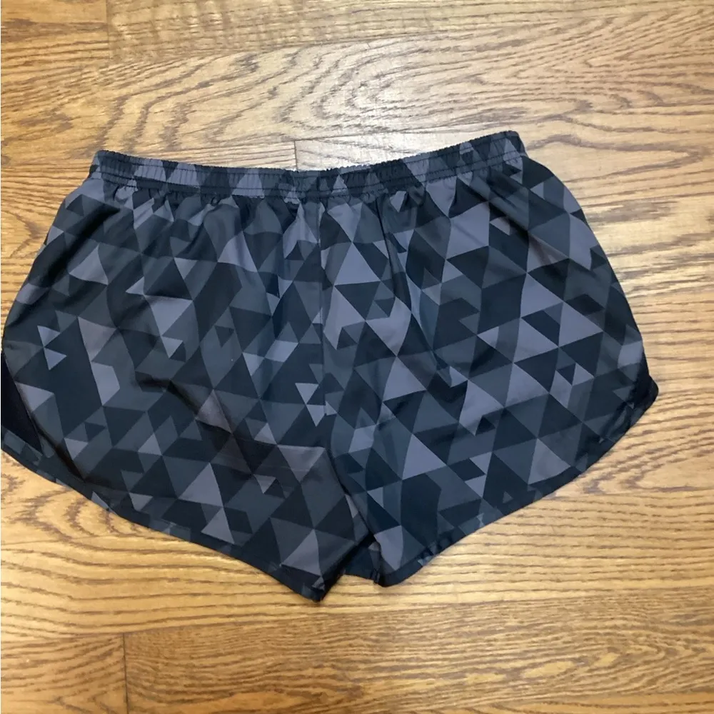 Nike running shorts. Black/gray geometric. Size Medium - Image 2