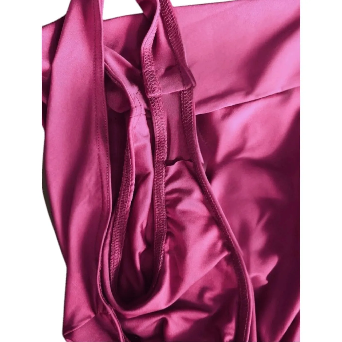 London Rose Womens Sleeveless Bodysuit Fuchsia Hot Pink Slit Chest Cutout Sexy Size XL - Image 7