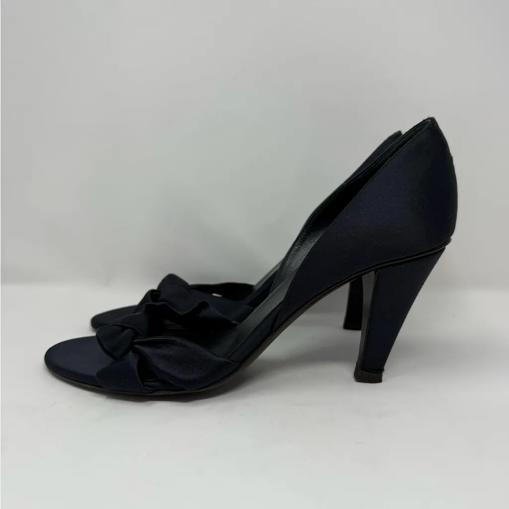 Celine Satin Open Toe Heels Size 10B - Image 3