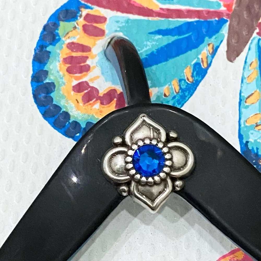 BRIGHTON “Flit” Butterly Blue Multicolor Butterflies Platform Flipflop Sandals 9 - Image 9