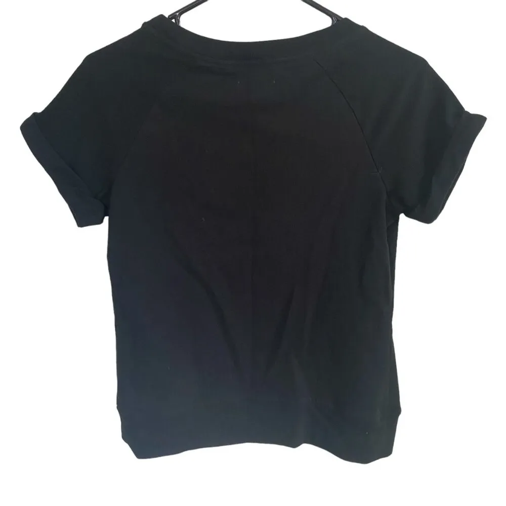 One Star women's medium black short sleeve stretchy pullover top casual - Image 7