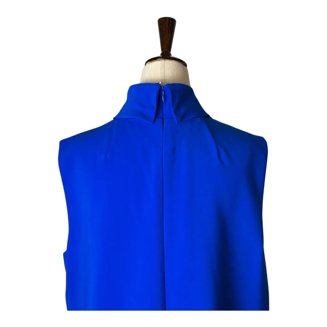 Alex Marie Dress Women 10 Blue Sleeveless‎ Cowl Neck Sheath Career Preppy Corp - Image 5