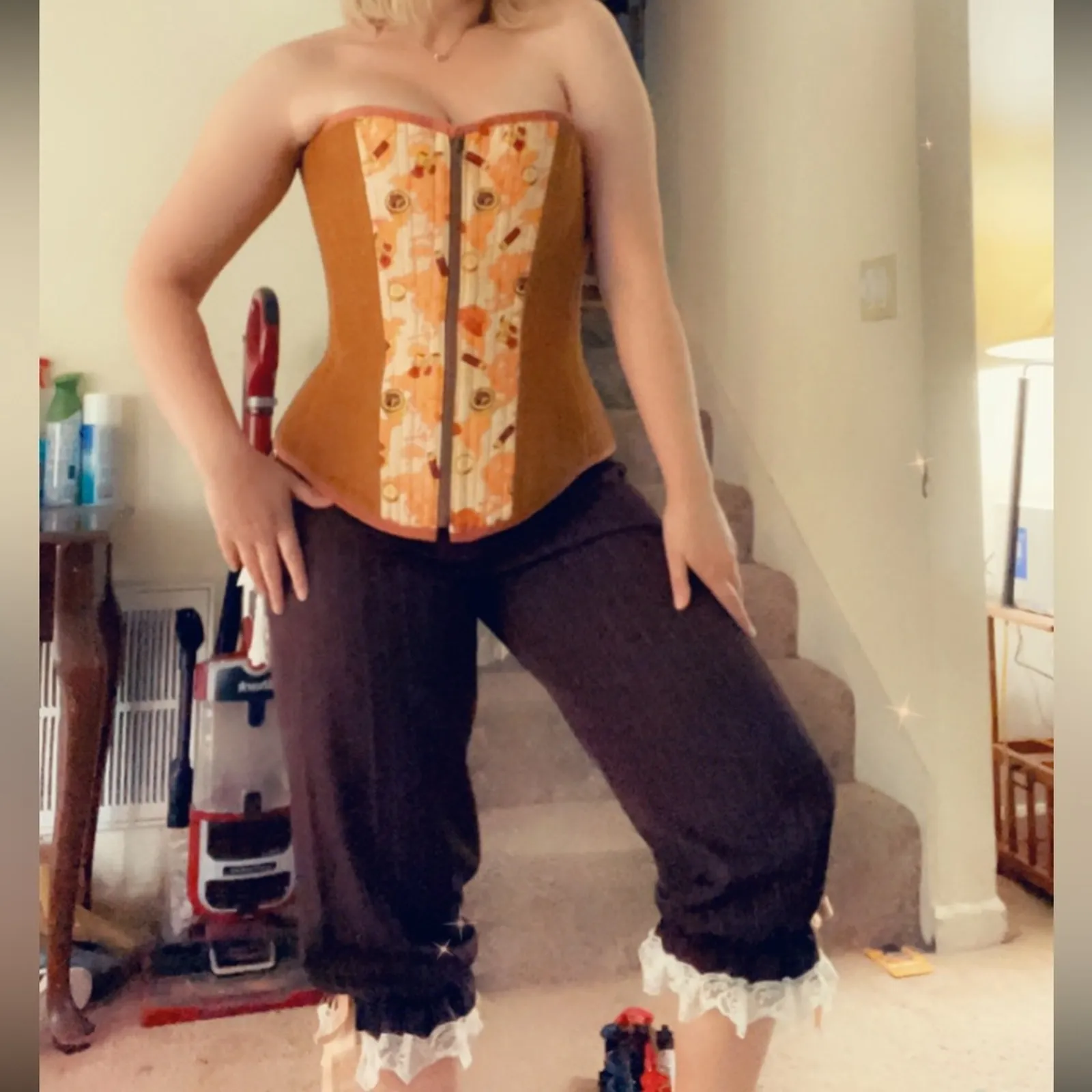 Custom Victorian corset and tailcoat Brown Size M - Image 7