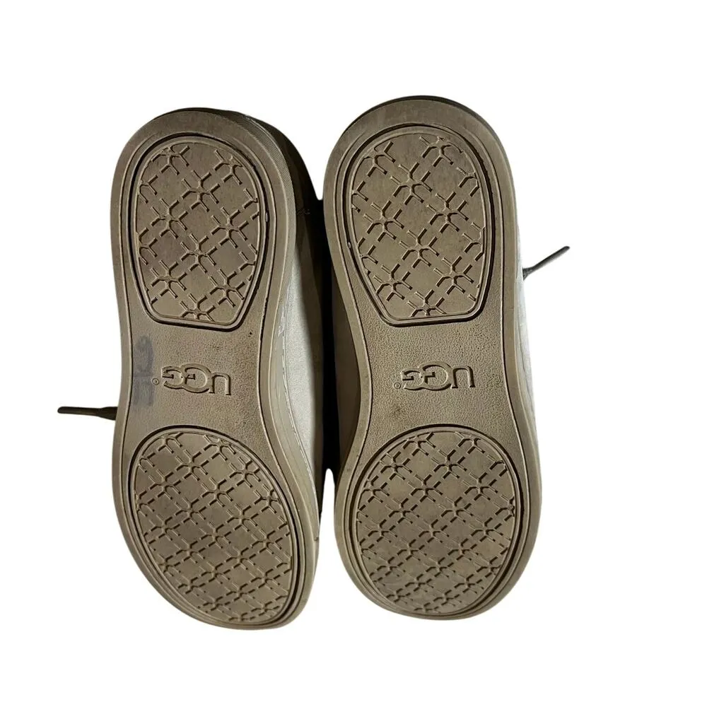 UGG Karine Snake Women's Lace up Leather Sneakers Size US 7 EU 28 Beige - Image 7