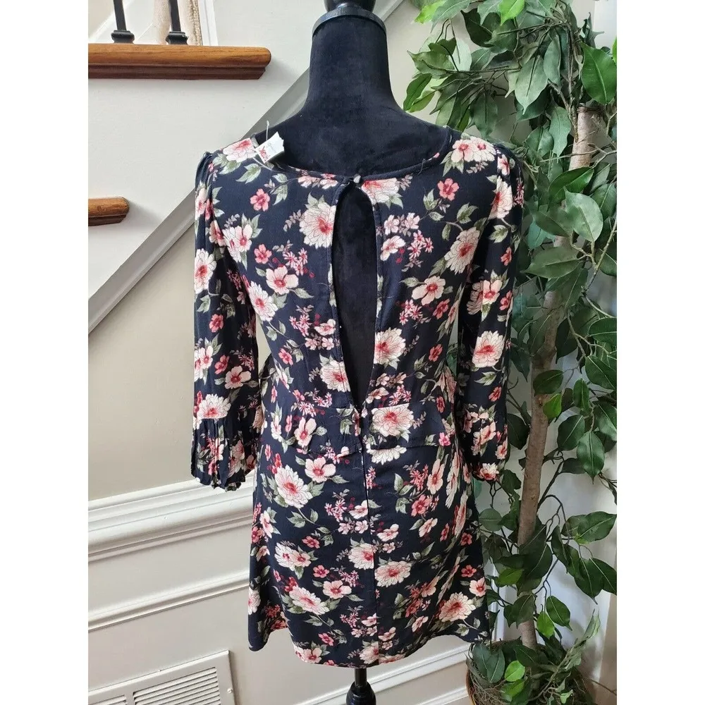 American Eagle Outfitters Women's Blue V-Neck Long Sleeve Knee Length Dress XS - Image 8