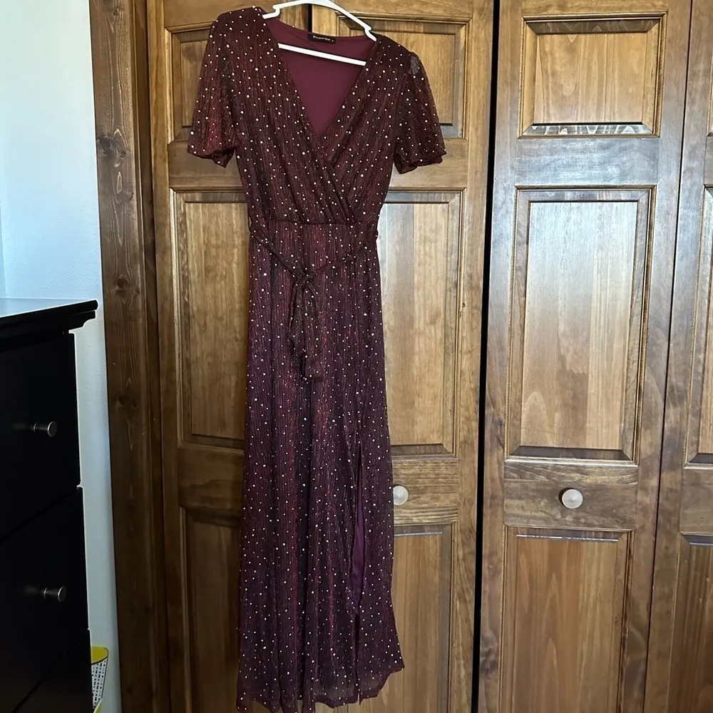 SHEIN Surplice Sparkly Maxi Dress - Image 3