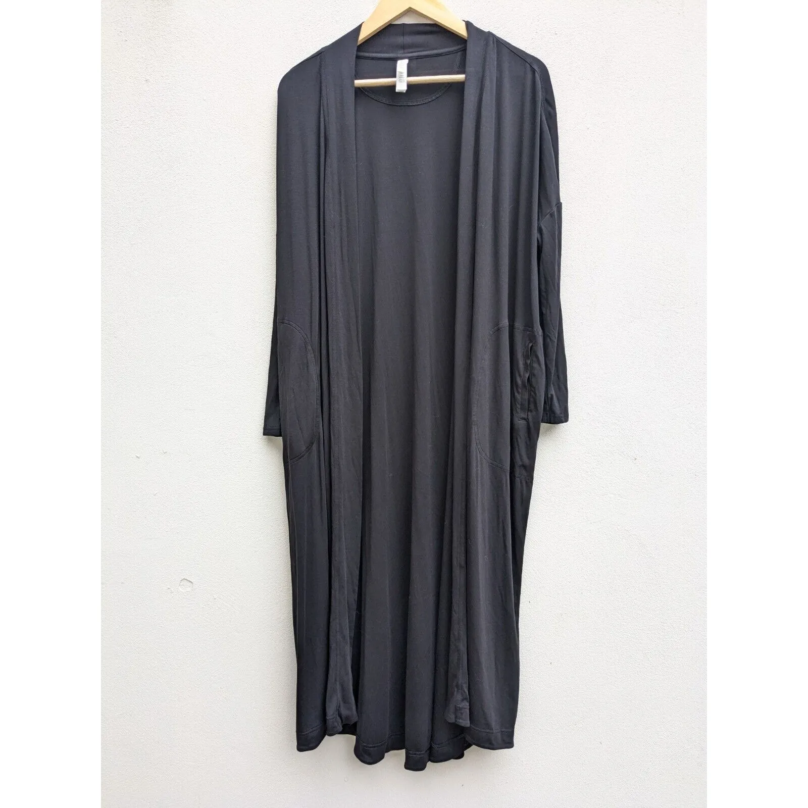Athleta Modal Robe Black XXS Long Cardigan Sleep Pajama Womens Retail $129 - Image 2