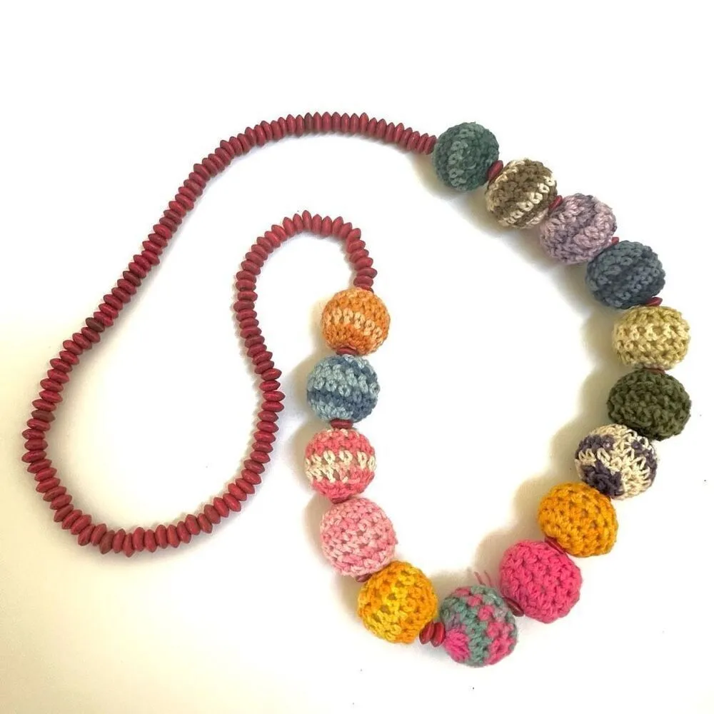 Colorful crochet ball beaded necklace - Image 2